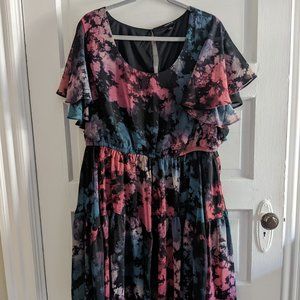 Torrid Tie Dye Ruffled Skater Dress